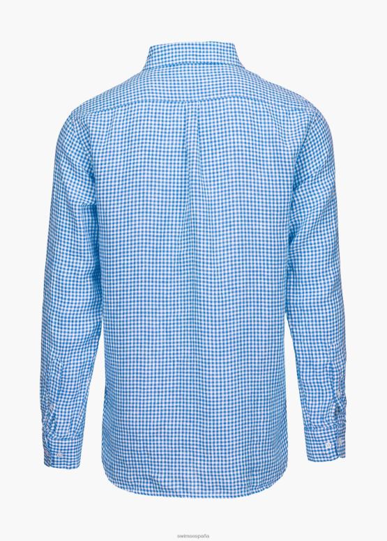 SWIMS alférez guinga azul camisa amalfi de lino a cuadros ropa 2X0TR256 - Image 4