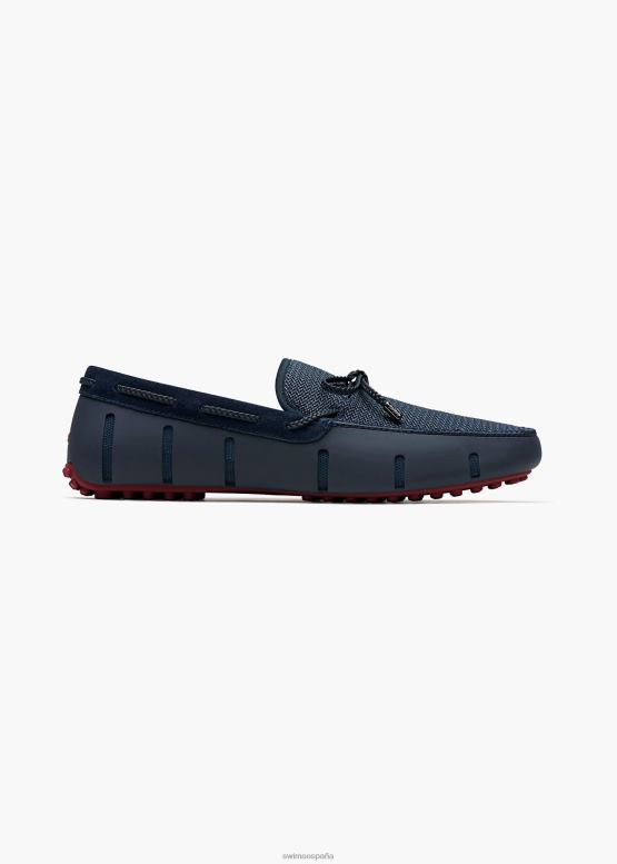 SWIMS azul marino/rojo intenso Mocasín estilo mocasín con encaje trenzado zapato 2X0TR39 - Image 1