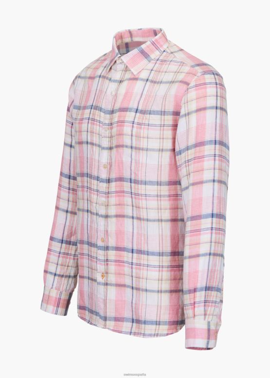 SWIMS cuadros blancos camisa amalfi de lino a cuadros ropa 2X0TR249 - Image 3