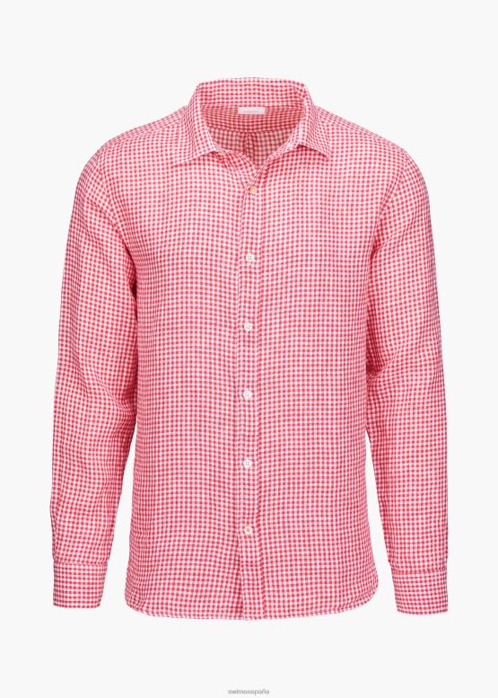 SWIMS cuadros campari camisa amalfi de lino a cuadros ropa 2X0TR259 - Image 2