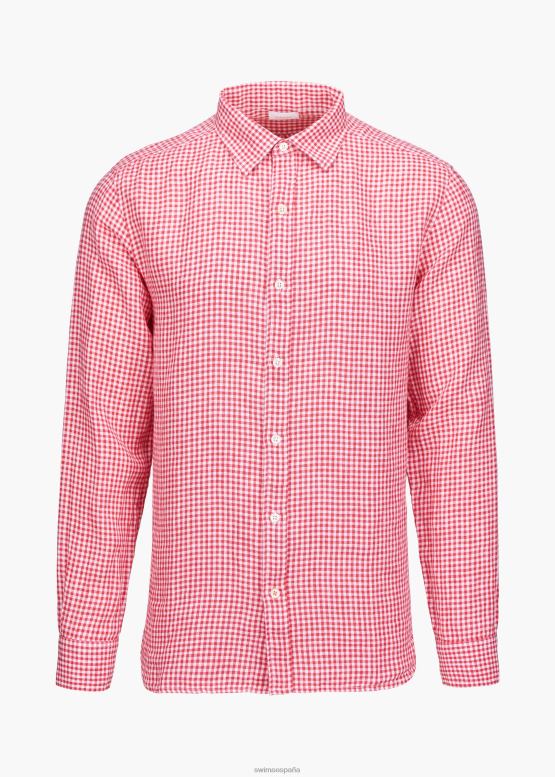 SWIMS cuadros campari camisa amalfi de lino a cuadros ropa 2X0TR259 - Image 1