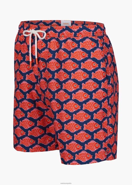 SWIMS estampado naranja/azul short de baño sol 6" ropa 2X0TR293 - Image 2