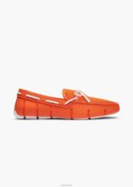 SWIMS naranja/blanco mocasín de encaje trenzado zapato 2X0TR22