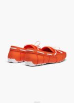 SWIMS naranja/blanco mocasín de encaje trenzado zapato 2X0TR22 - Image 4