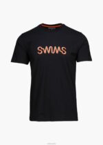 SWIMS negro camiseta con gráfico ravello ropa 2X0TR257