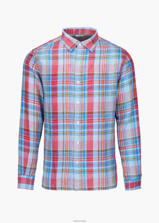 SWIMS spray azul a cuadros camisa amalfi de lino a cuadros ropa 2X0TR196 - Image 2